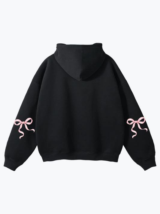 Heavin Ribbon Sleeve oversized hoodie in Midnight Cloud