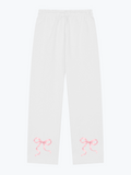 Heavin Ribbon heavyweight wide-leg sweatpants in Cloud White