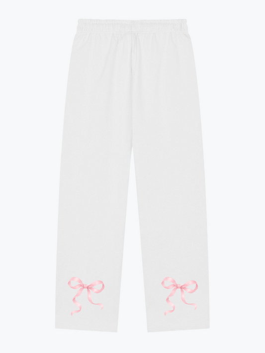 Heavin Ribbon heavyweight wide-leg sweatpants in Cloud White