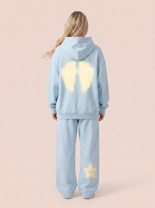 Cloud Wings Oversized Hoodie - Daydream Blue