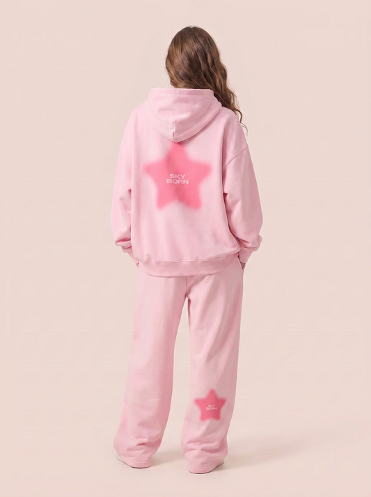 Sky Born Oversized Hoodie - Pink Skies
