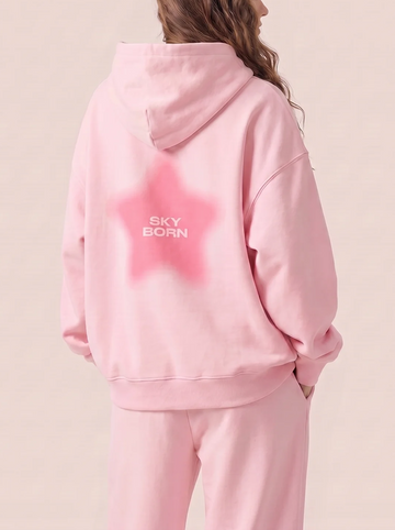 Sky Born Oversized Hoodie - Pink Skies