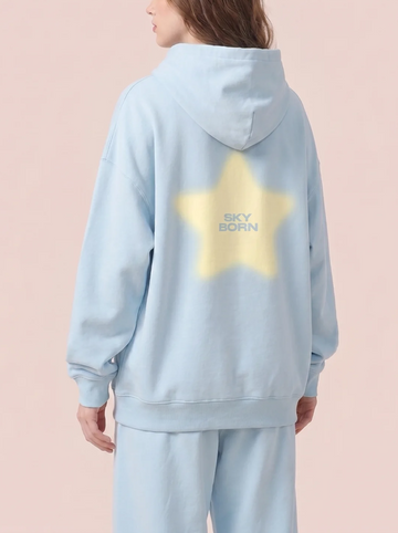 Sky Born Oversized Hoodie - Daydream Blue
