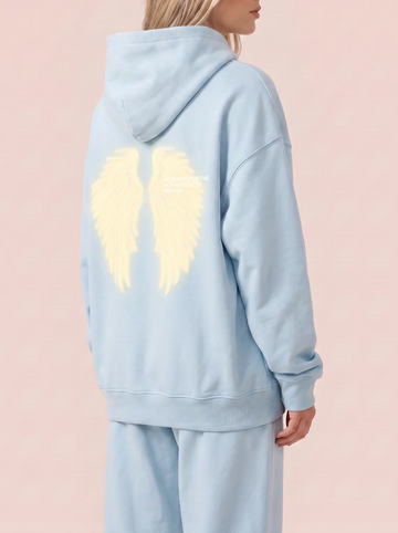 Cloud Wings Oversized Hoodie - Daydream Blue