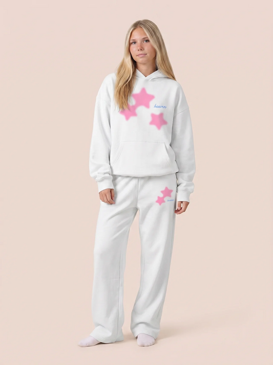 Triplets Oversized Hoodie - Cloud White