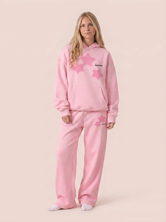Triplets Oversized Hoodie - Pink Skies