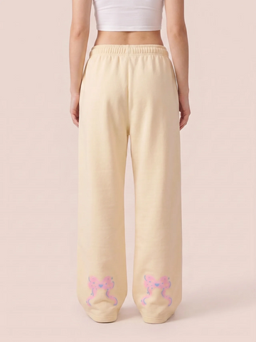Faded Bow Heavyweight Sweatpants - Buttercream Sky