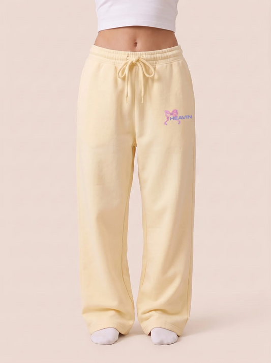 Faded Bow Heavyweight Sweatpants - Buttercream Sky
