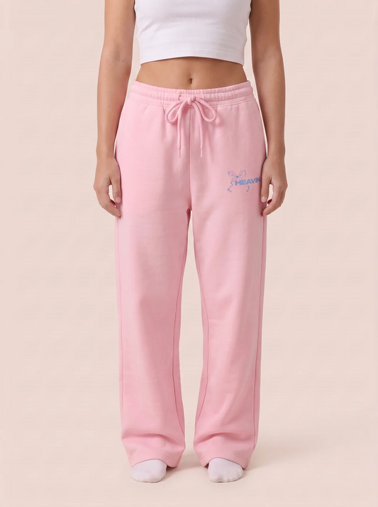 Faded Bow Heavyweight Sweatpants - Pink Skies