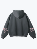 Heavin Ribbon Sleeve oversized hoodie in Dark Gray