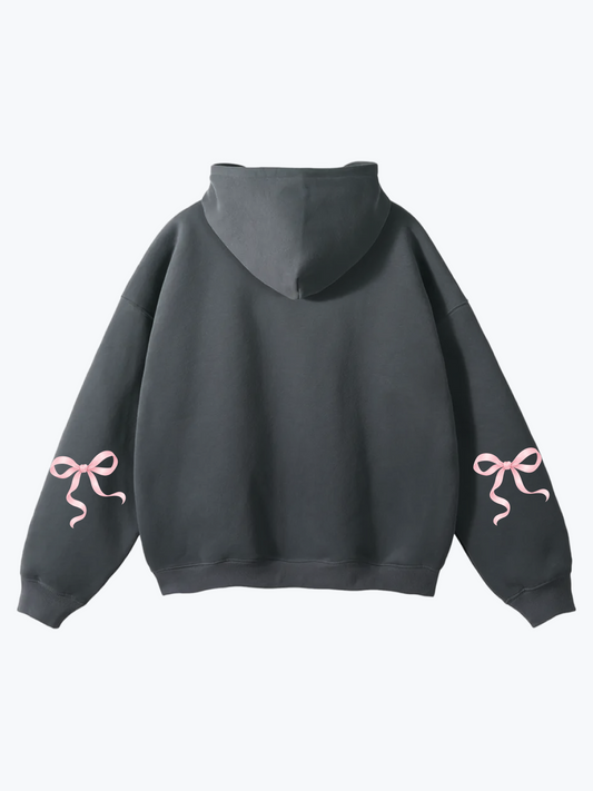 Heavin Ribbon Sleeve oversized hoodie in Dark Gray