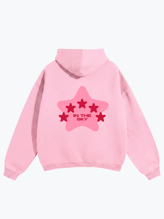 Heavin In The Sky oversized hoodie in Pink Skies