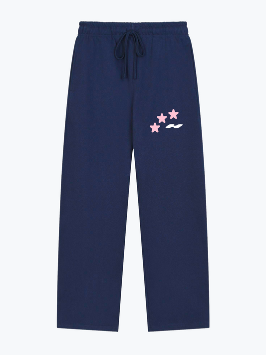 Heavin Stars heavyweight wide-leg sweatpants in Navy