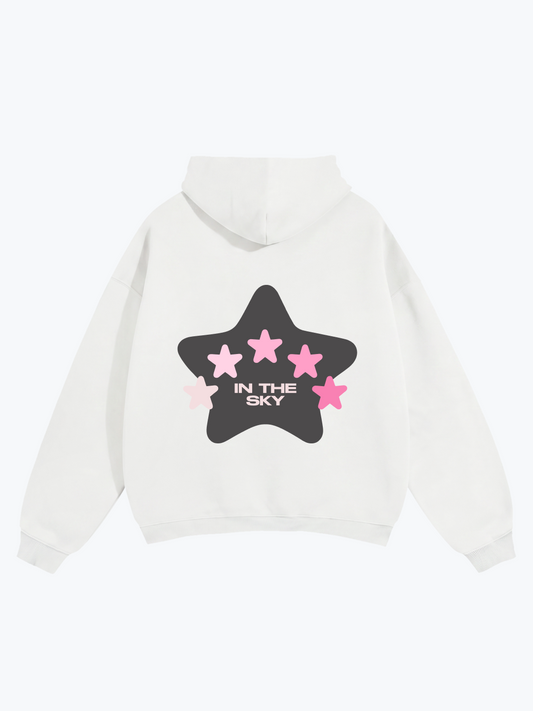 Heavin In The Sky oversized hoodie in Cloud White