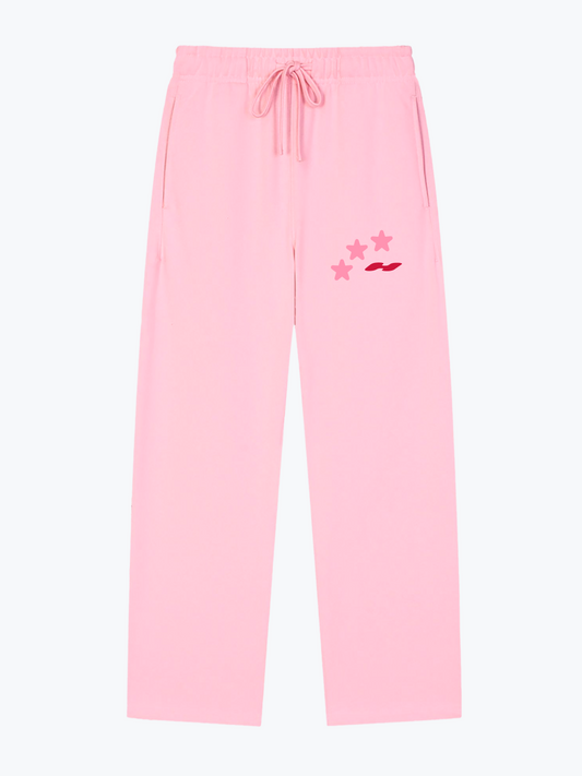 Heavin Stars heavyweight wide-leg sweatpants in Pink Skies