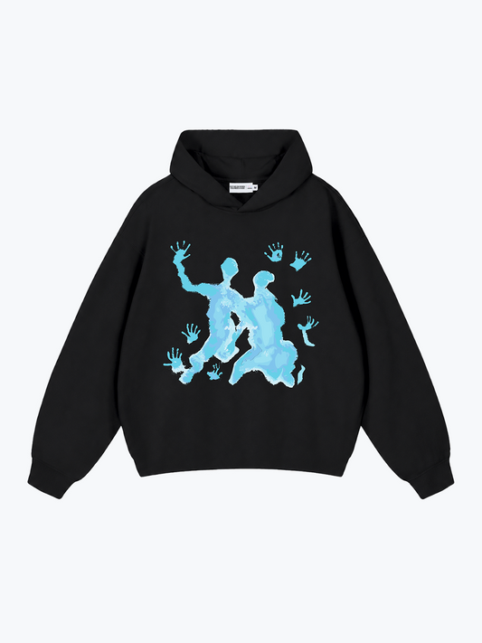Heavin Out Of Reach oversized hoodie in Blue on Midnight