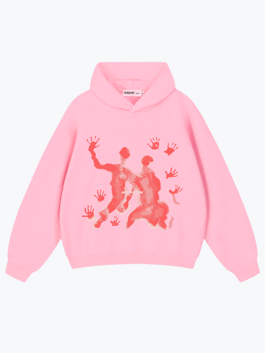 Heavin Out Of Reach oversized hoodie in Pink Skies