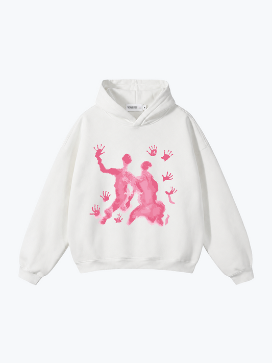 Heavin Out Of Reach oversized hoodie in Cloud White